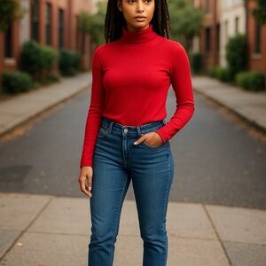 Crown & Ivy Red Turtleneck Sweater